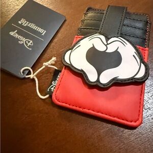 Loungefly Mickey hands Disney Red and Black Card Holder